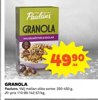 Coop Daglivs GRANOLA erbjuda