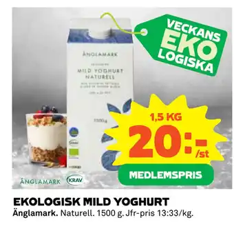 Coop Daglivs EKOLOGISK MILD YOGHURT erbjuda
