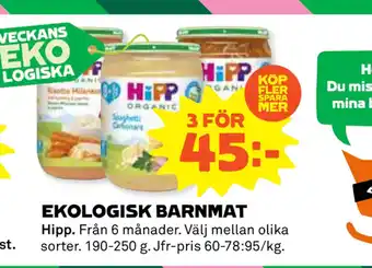 Coop Daglivs EKOLOGISK BARNMAT erbjuda