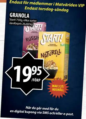Matvärlden Tensta GRANOLA erbjuda