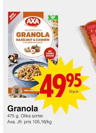 Matöppet Granola erbjuda