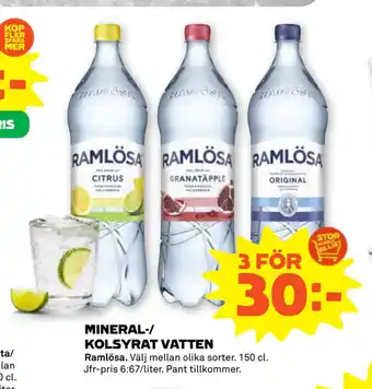Stora Coop MINERAL-/ KOLSYRAT VATTEN erbjuda