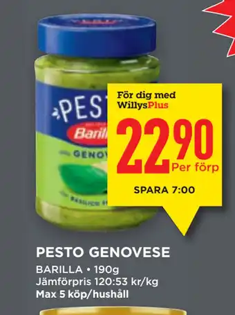 Willys PESTO GENOVESE erbjuda
