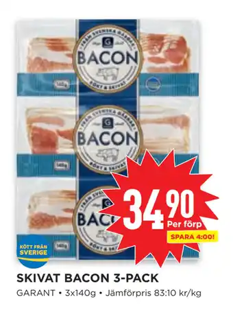 Willys SKIVAT BACON 3-PACK erbjuda