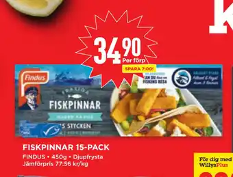 Willys FISKPINNAR 15-PACK erbjuda
