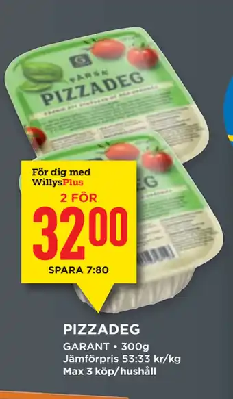 Willys PIZZADEG erbjuda