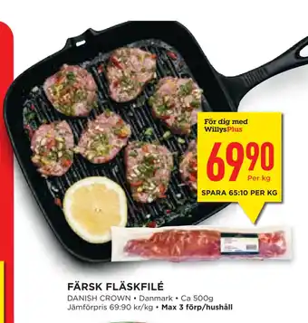 Willys Hemma FÄRSK FLÄSKFILÉ erbjuda