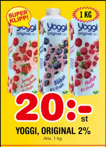 Nya Pulsen YOGGI, ORIGINAL 2% erbjuda