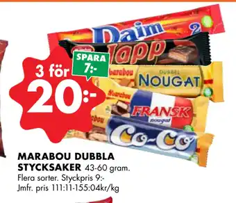 ÖoB MARABOU DUBBLA STYCKSAKER erbjuda
