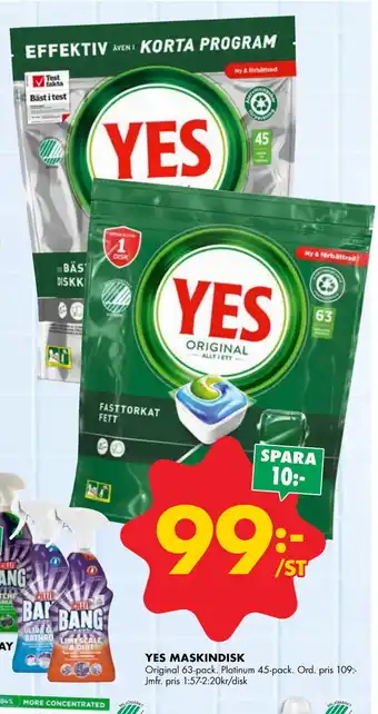 ÖoB YES MASKINDISK erbjuda