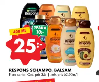 ÖoB RESPONS SCHAMPO, BALSAM erbjuda