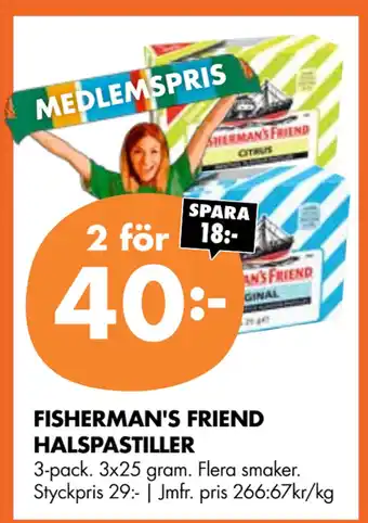 ÖoB FISHERMAN'S FRIEND HALSPASTILLER erbjuda