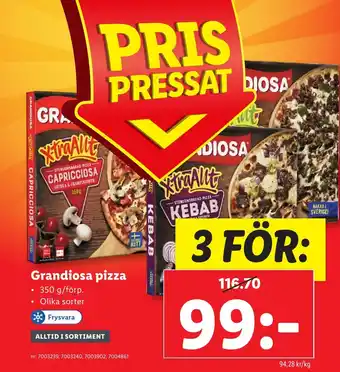 Lidl Grandiosa pizza erbjuda