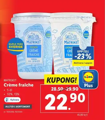 Lidl Crème fraîche erbjuda