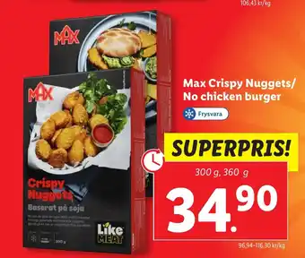 Lidl Max Crispy Nuggets/ No chicken burger erbjuda