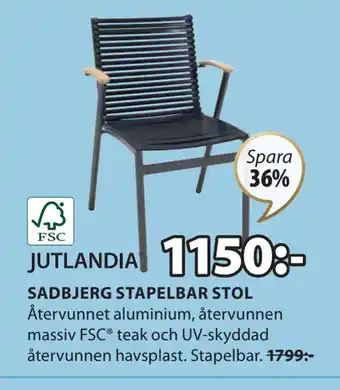 JYSK SADBJERG STAPELBAR STOL erbjuda