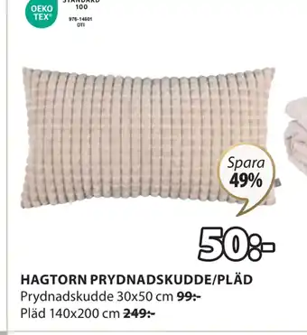 JYSK HAGTORN PRYDNADSKUDDE/PLÄD erbjuda