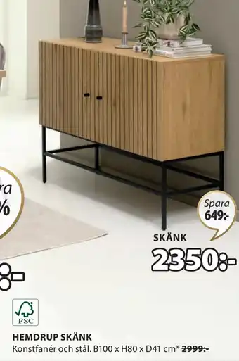JYSK HEMDRUP SKÄNK erbjuda
