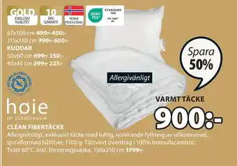 JYSK CLEAN FIBERTÄCKE erbjuda