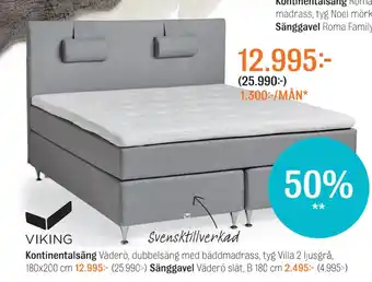 Mio Kontinentalsäng erbjuda