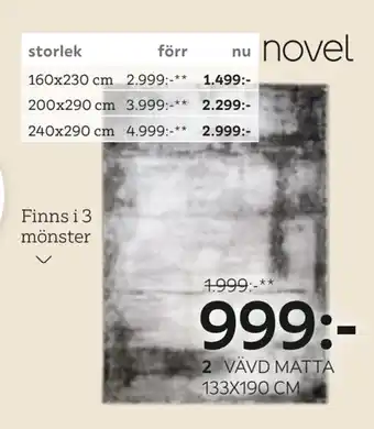 XXXLutz VÄVD MATTA 133X190 CM erbjuda