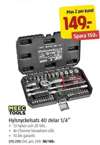 Jula Hylsnyckelsats 40 delar 1/4" erbjuda