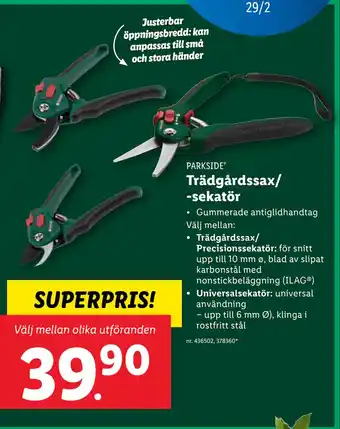 Trädgårdssax/ -sekatör