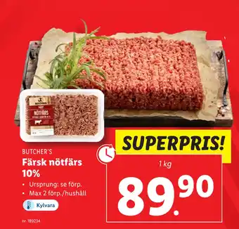 Lidl Färsk nötfärs 10% erbjuda