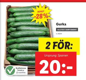 Lidl Gurka erbjuda