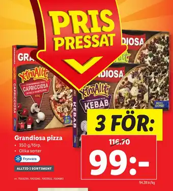 Lidl Grandiosa pizza erbjuda