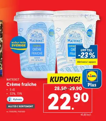 Lidl Crème fraîche erbjuda