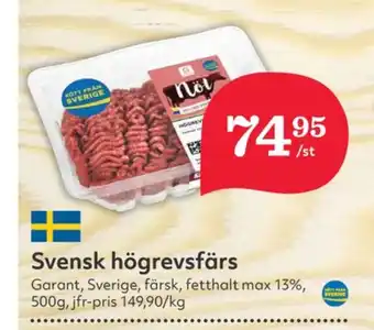 Hemköp Garant högrevsfärs max 13% erbjuda