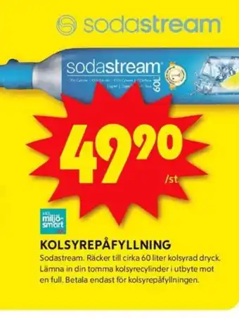 ICA Kvantum Sodastream kolsyrepatron erbjuda