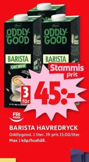 ICA Kvantum Oddlygood barista havredryck erbjuda