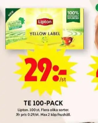 ICA Maxi Lipton tepåsar erbjuda
