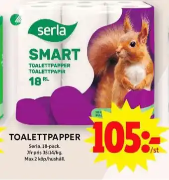 ICA Maxi Smart toalettpapper erbjuda