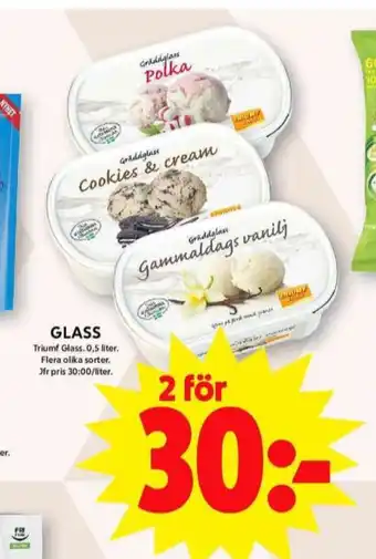 ICA Maxi Triumf gräddglass erbjuda