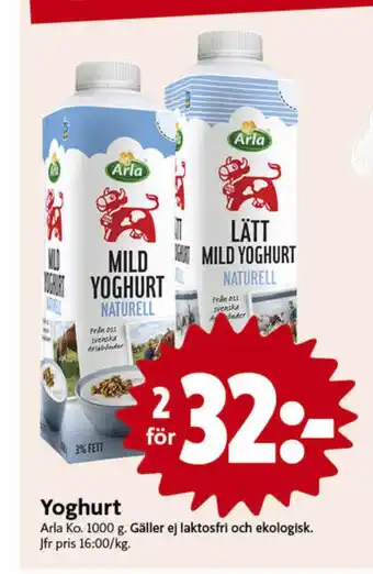ICA Nära Arla yoghurt erbjuda