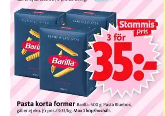 ICA Supermarket Barilla pasta sorterad erbjuda