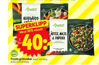 ICA Supermarket Apetit grönsaker erbjuda
