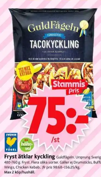 ICA Supermarket Guldfågeln tacokyckling erbjuda