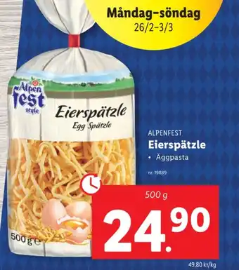 Lidl Alpen fest nudlar erbjuda