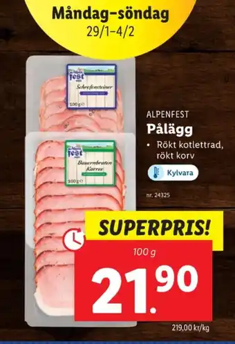 Lidl Alpen fest korv erbjuda