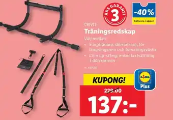 Lidl Crivit träningsredskap erbjuda