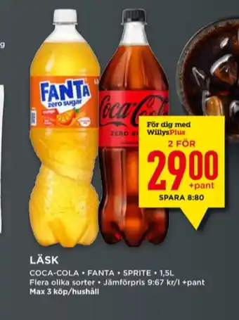 Willys Coca cola läskedryck erbjuda