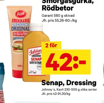 City Gross Senap, Dressing erbjuda