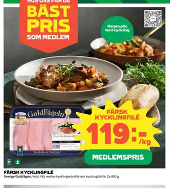Coop FÄRSK KYCKLINGFILÉ erbjuda