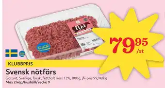 Hemköp Svensk nötfärs erbjuda
