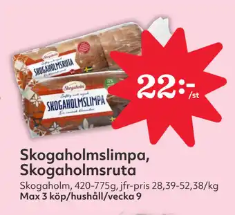 Hemköp Skogaholmslimpa, Skogaholmsruta erbjuda