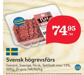 Hemköp Svensk högrevsfärs erbjuda